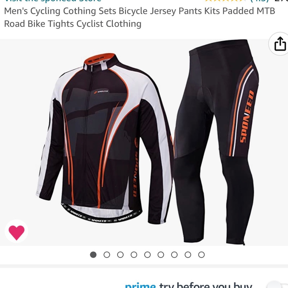 Men’s cycling outfit in large